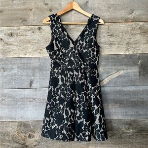 She + Sky Fit Flare Black Lace Scallop Mini Dress Fairy Goth Whimsigoth Witchy M